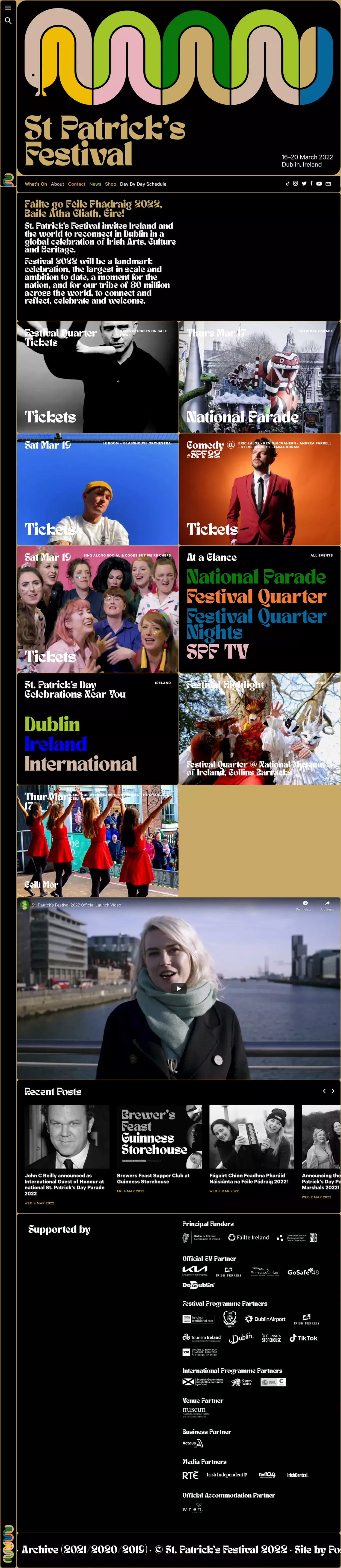 St. Patrick's Festival 2022 - Landing design
