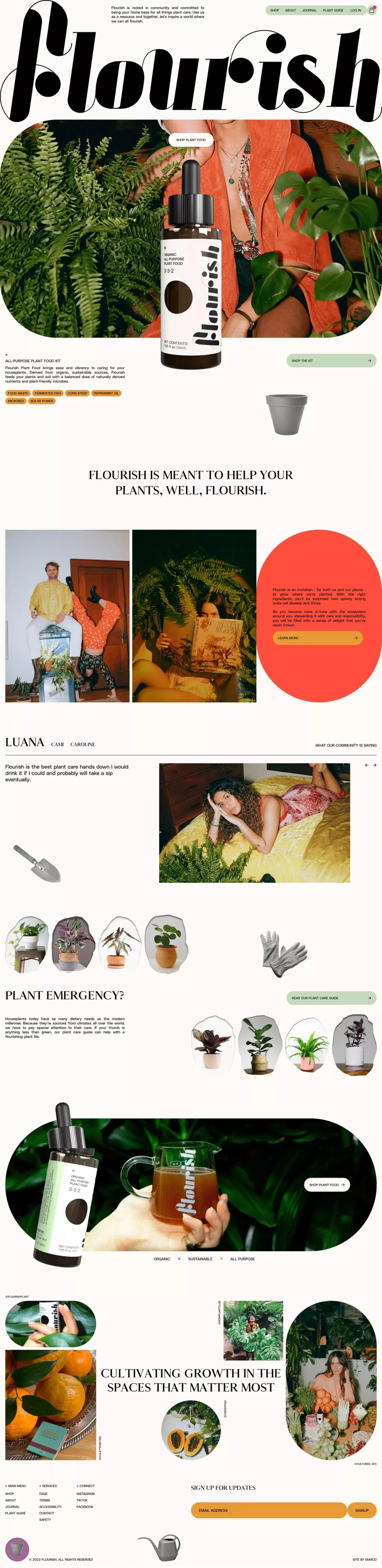Flourish Plant Food - Ecommerce design