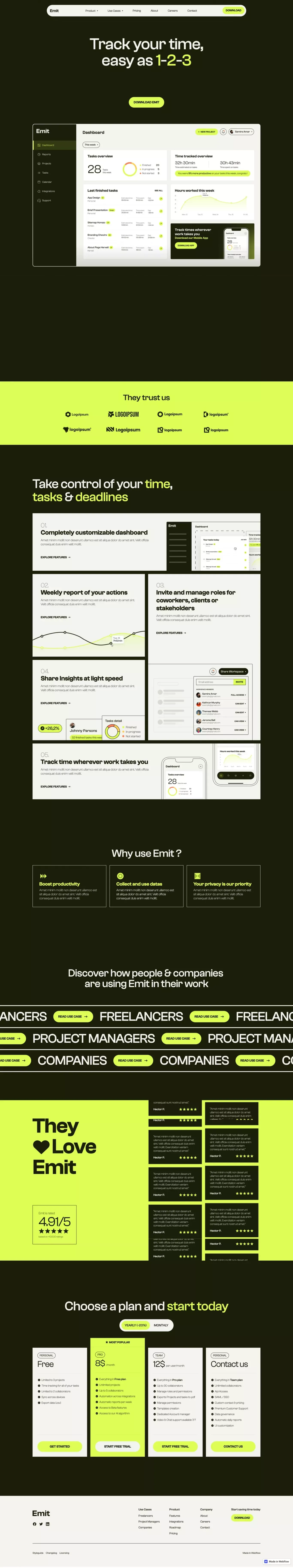 Emit - Webflow Website Template - Template design