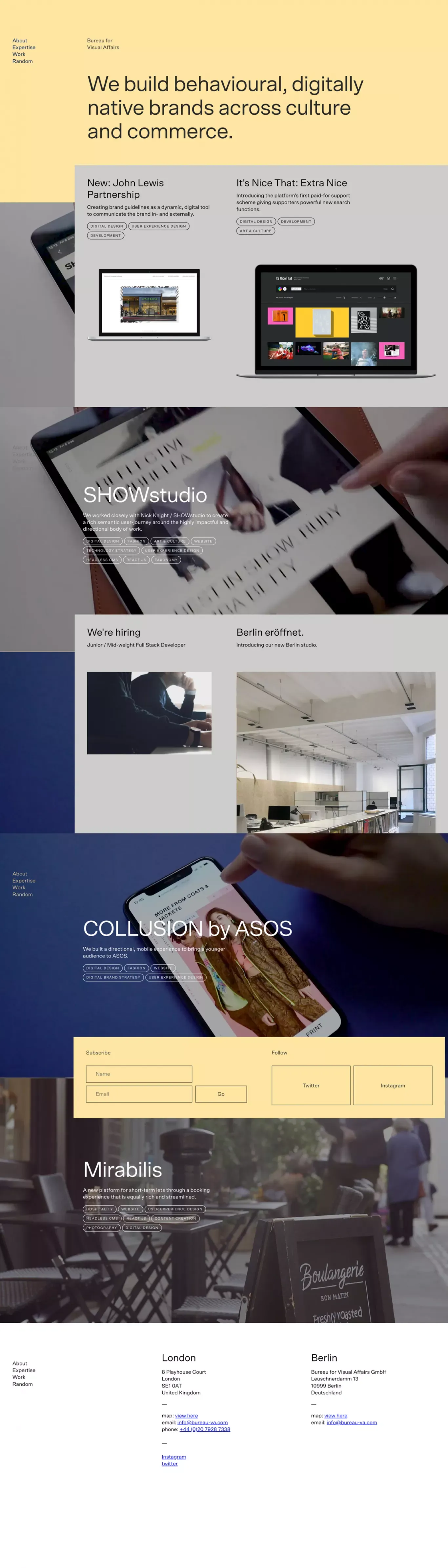 Bureau for Visual Affairs - Portfolio design