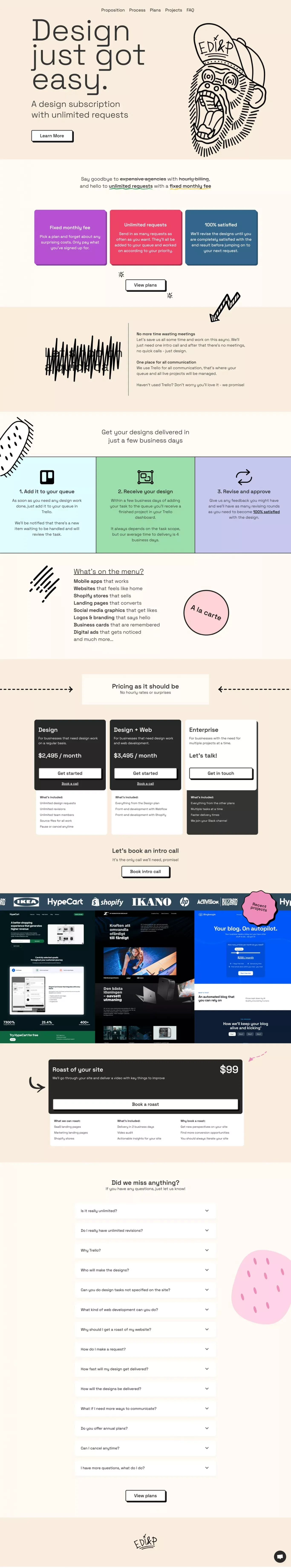 Edi & P - Design subscription studio - Portfolio design