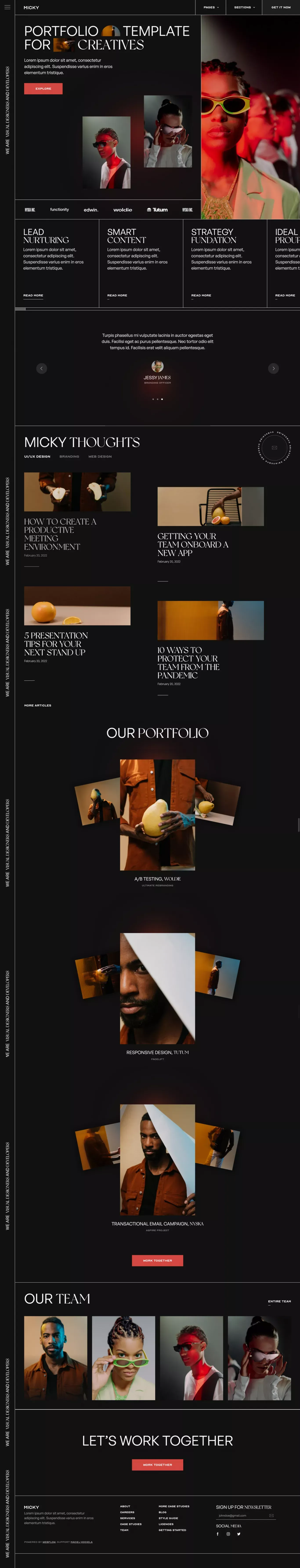 Micky - Webflow Website Template - Template design