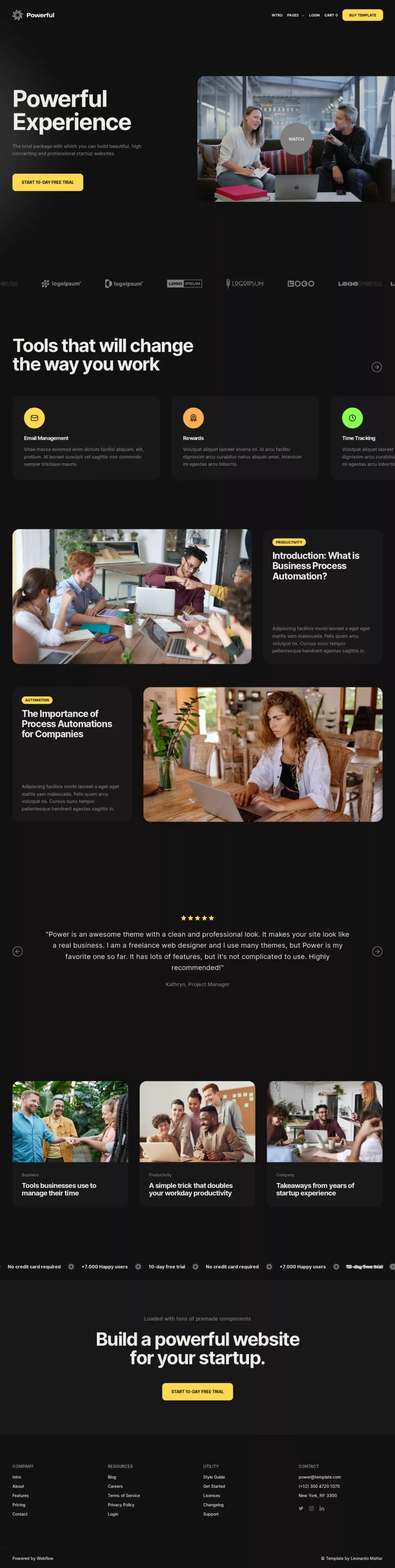 Powerful - Webflow Ecommerce Template - Template design