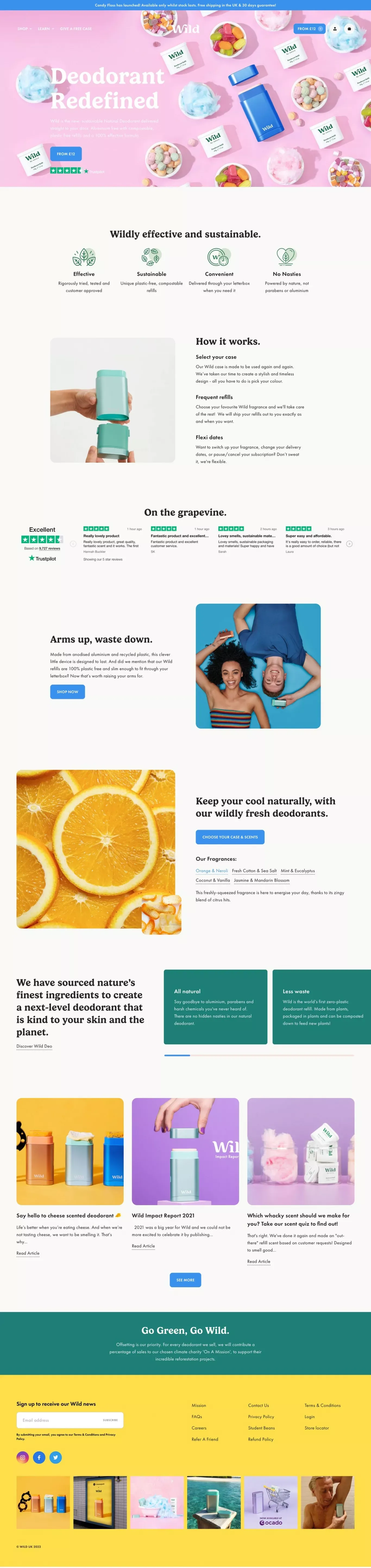 Sustainable Natural Deodorant That Works | Wild Natural Deodorant– Wild UK - Ecommerce design