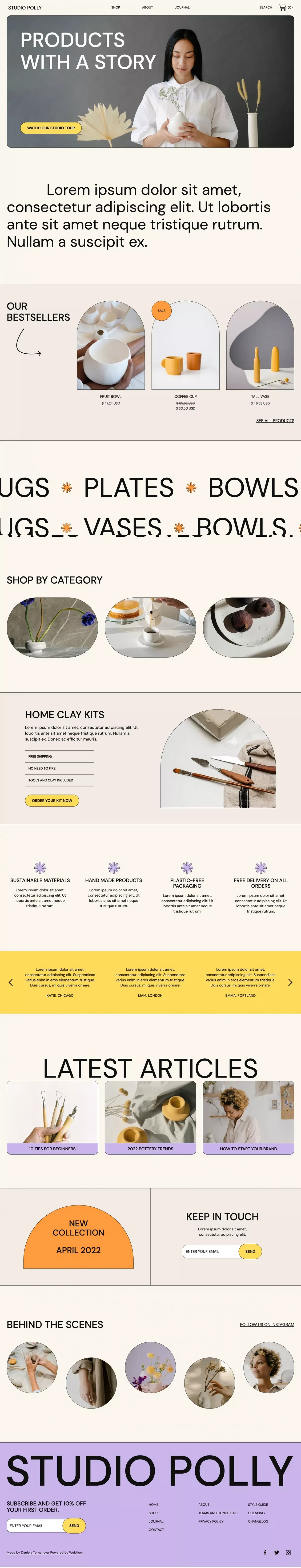Polly - Webflow Website Template - Template design