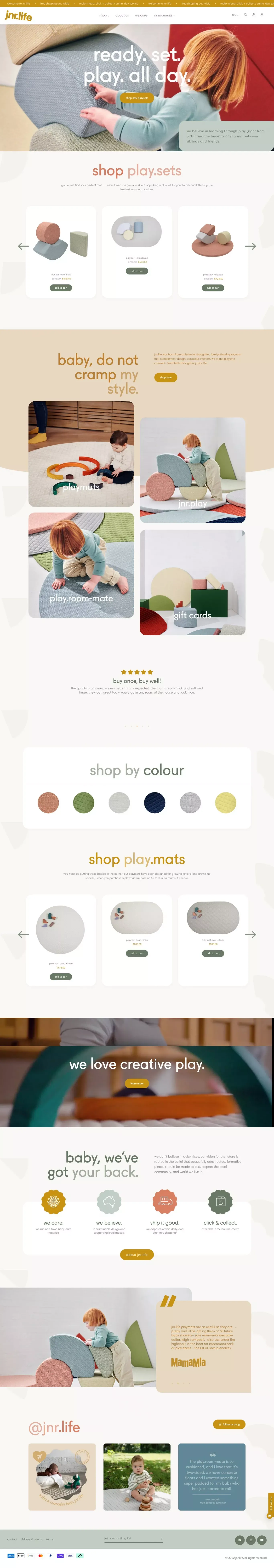 jnr.life - Ecommerce design