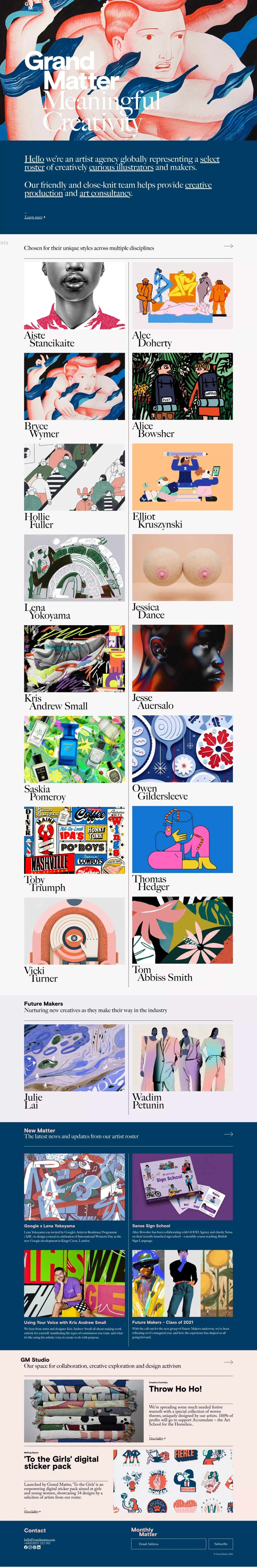 Grand Matter – Meaningful Creativity - Portfolio design