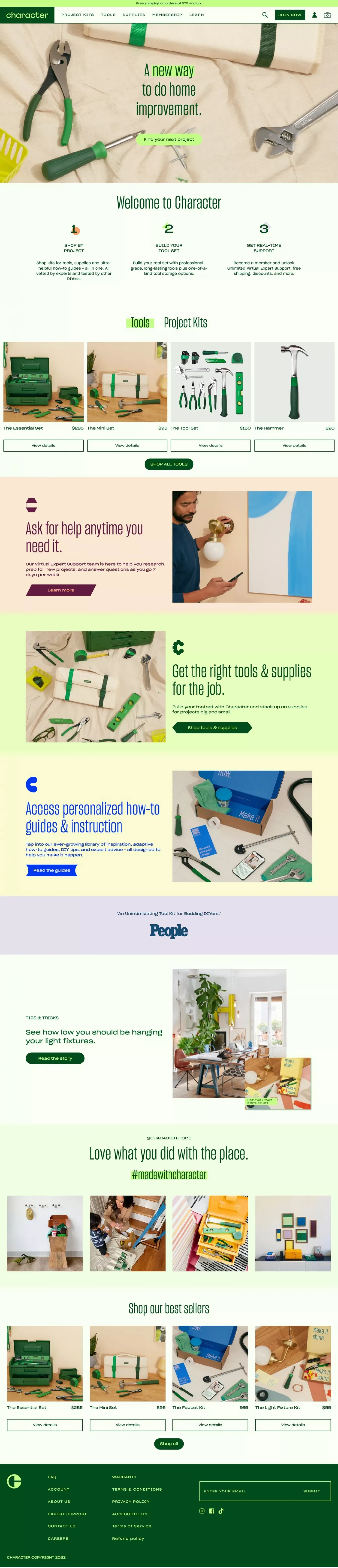 Character - Ecommerce design
