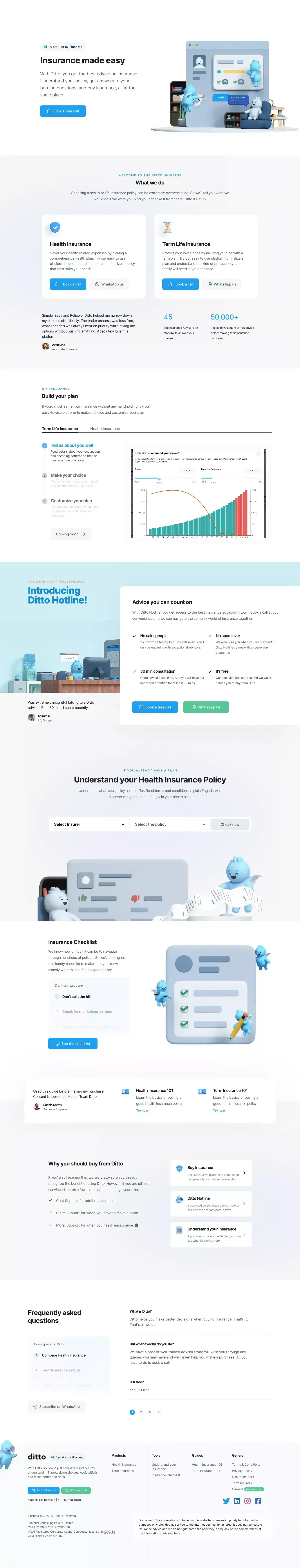 Ditto | Insurance made simple - Landing design