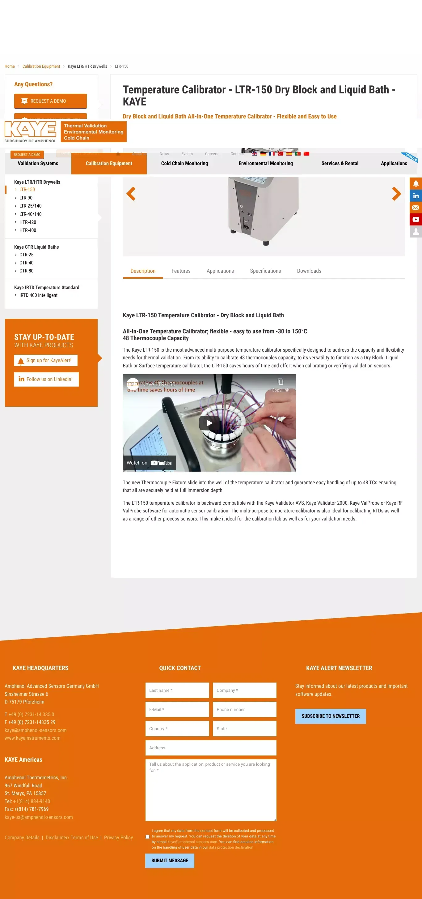 Temperature Calibrator - LTR-150 Dry Block and Liquid Bath - KAYE - website design