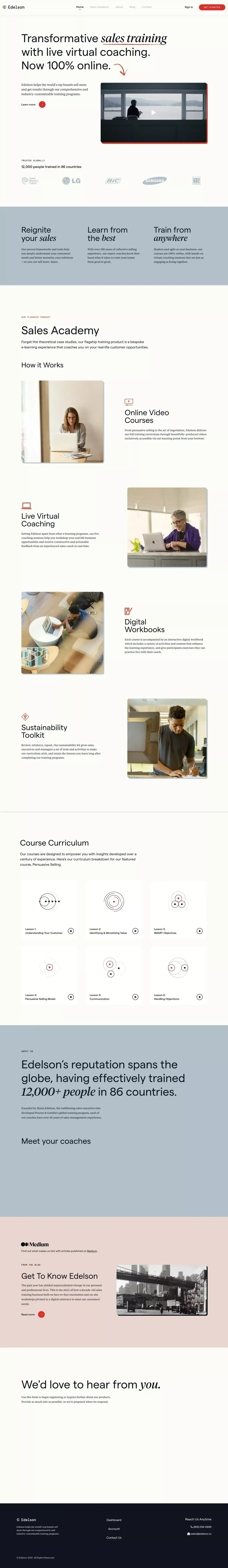 Grow with Edelson - Landing design
