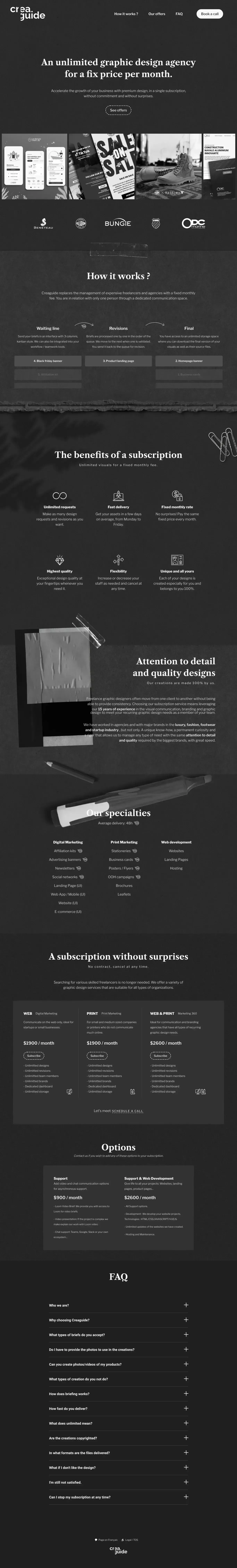 Creaguide - Service de design graphique web et print en illimité. - website design