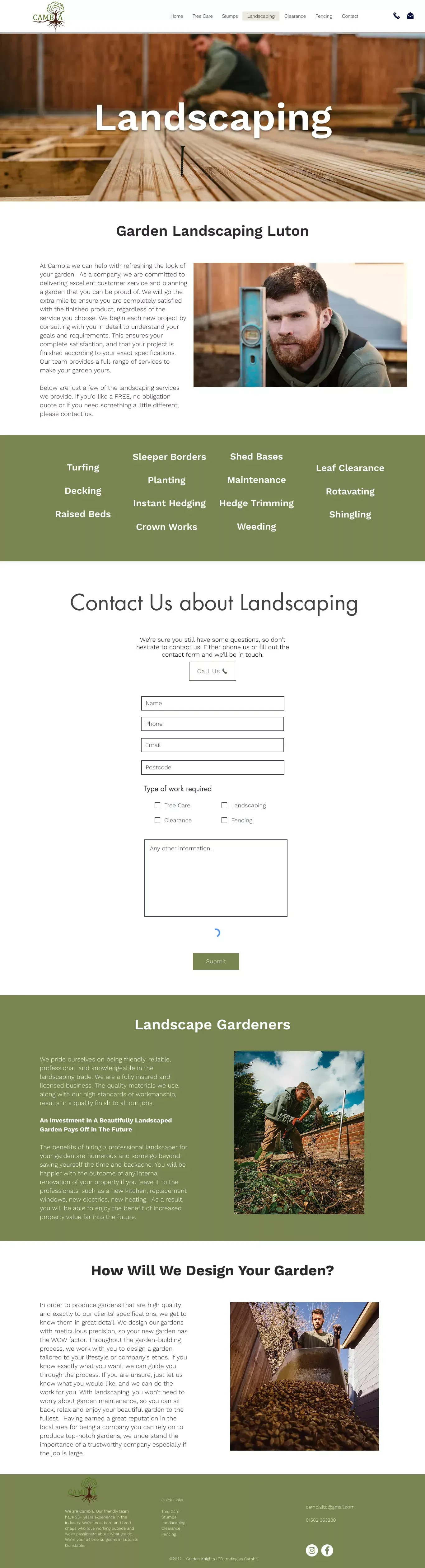 Garden Landscaping luton - Landscape Gardeners Dunstable - Cambia - website design
