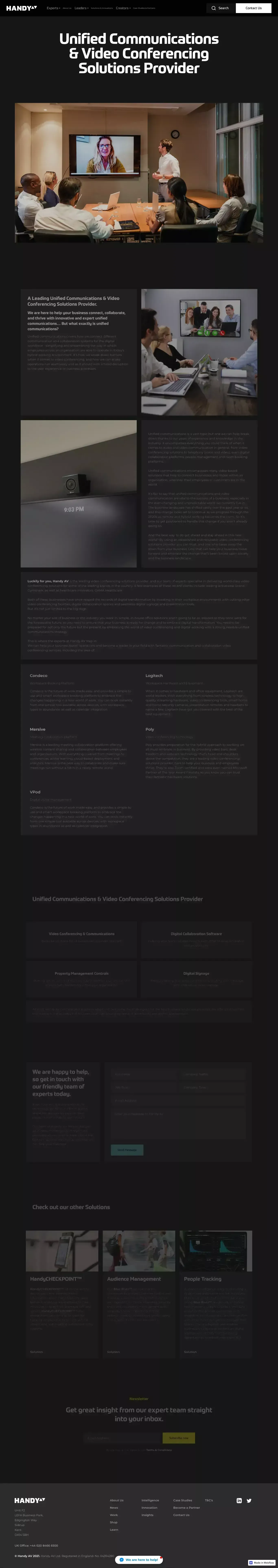 Handy AV | Video Conferencing Solutions Provider | Unified Communications - website design