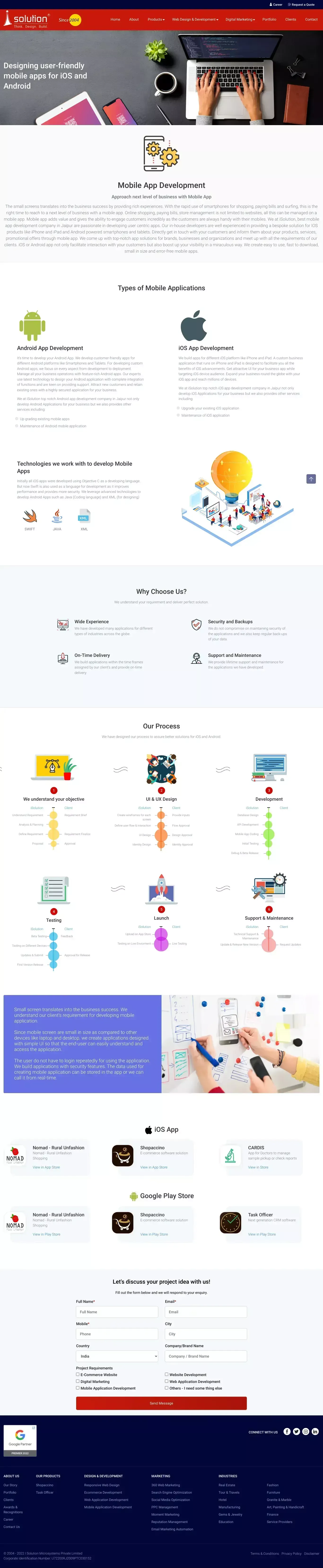 eCommerce Mobile App Development Company in Jaipur - Landing design