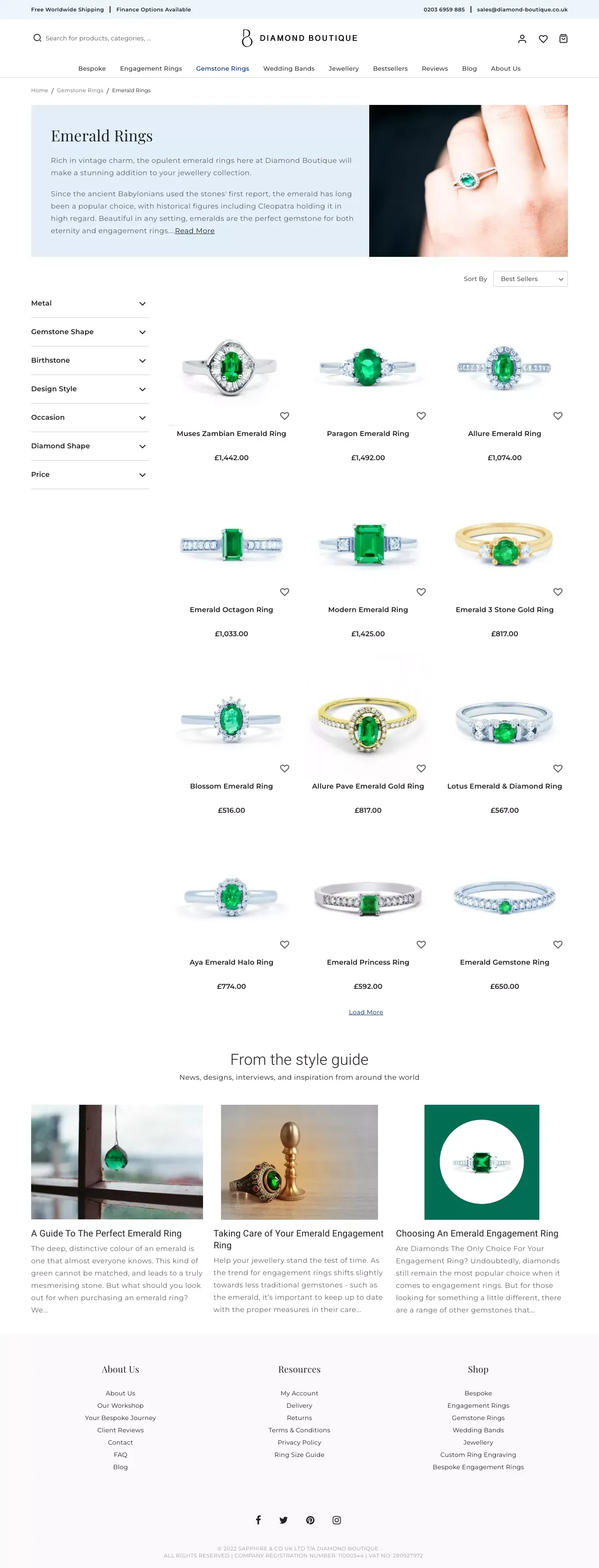 Emerald Rings - Emerald Ring for Women - Diamond Boutique ® - website design