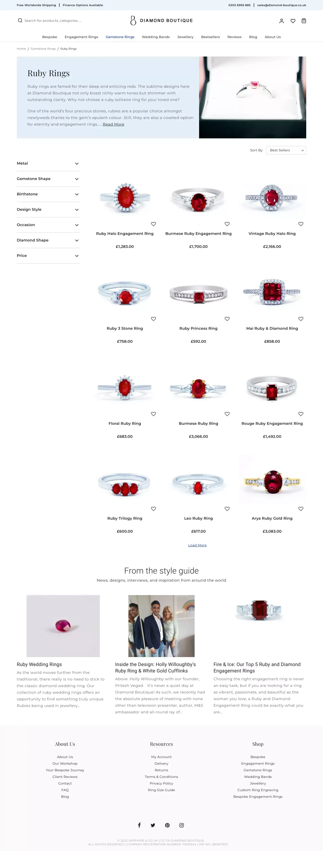 Ruby Rings | Ruby Solitaire Ring - Diamond Boutique ® - website design