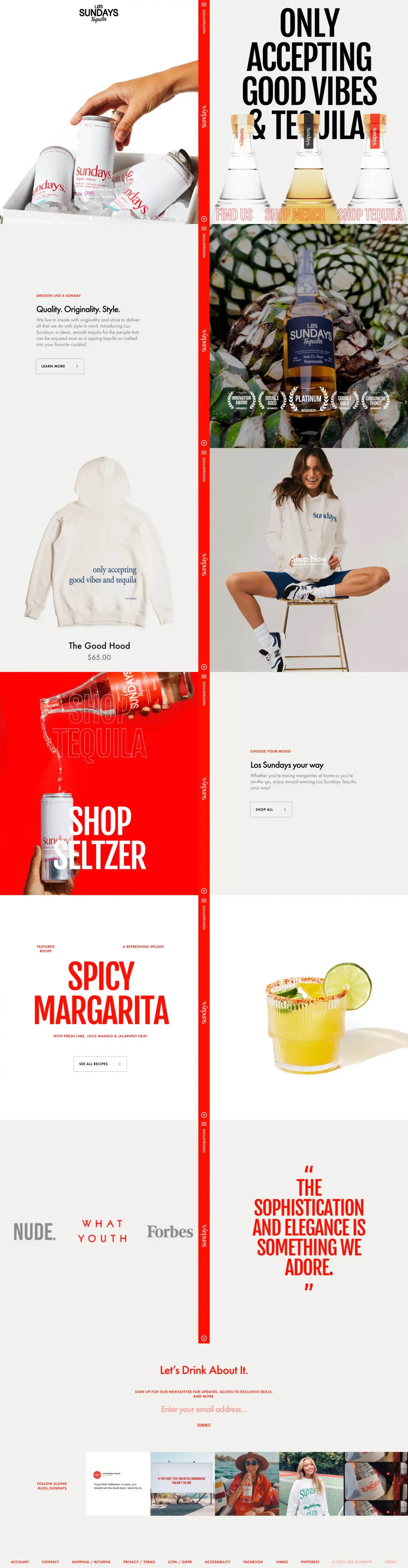 LÃ¸s Sundays Tequila - Ecommerce design