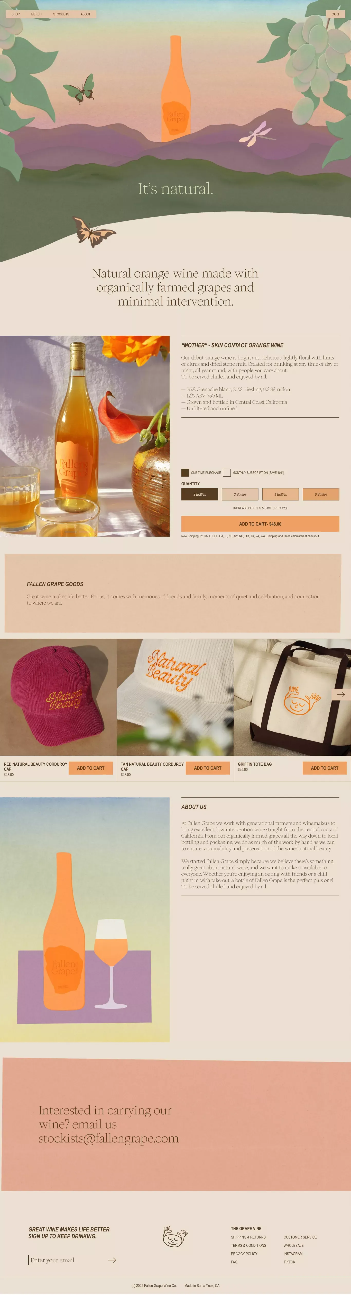 Fallen Grape | Natural Wine For All - Ecommerce design