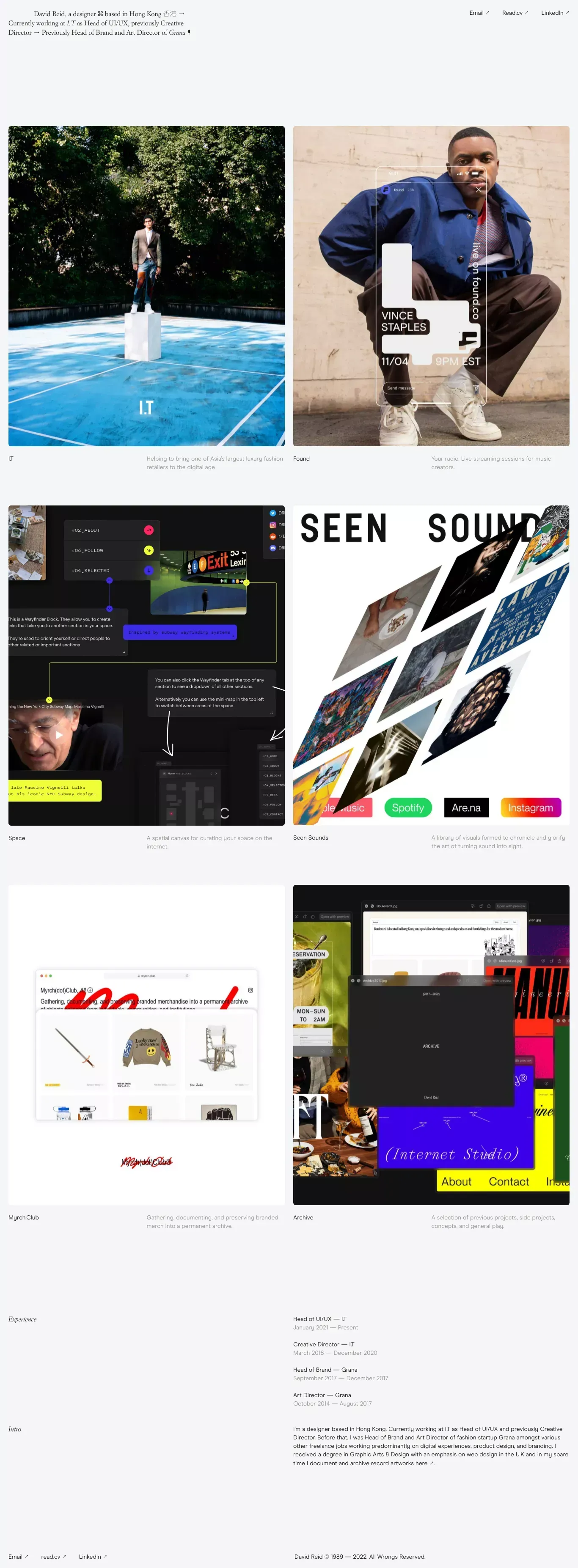 David Reid - Portfolio design