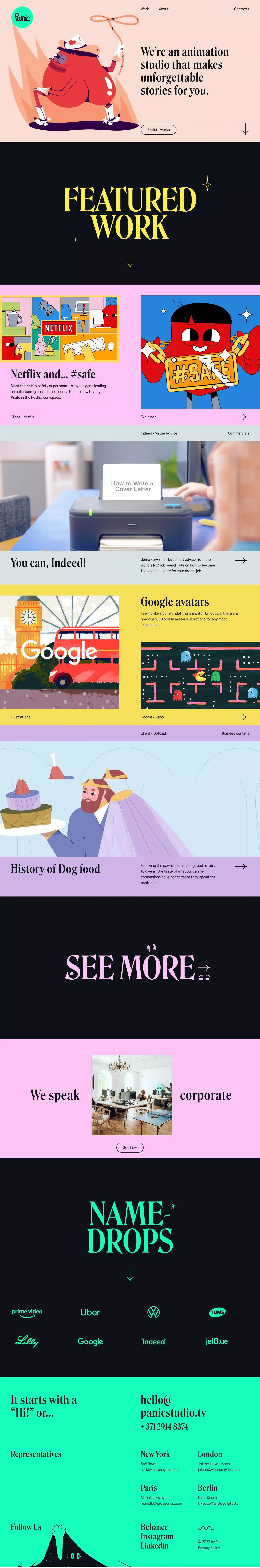 Panic - Loud stories. Exceptional craft. - Portfolio design