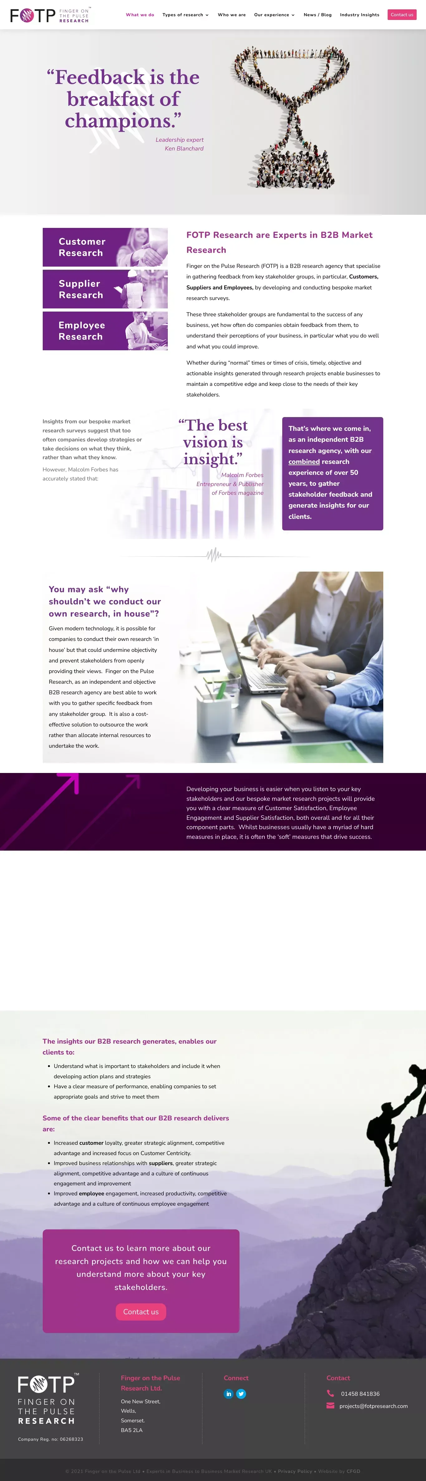 B2B Research Agency - Bespoke Market Research - FOTP Research - website design