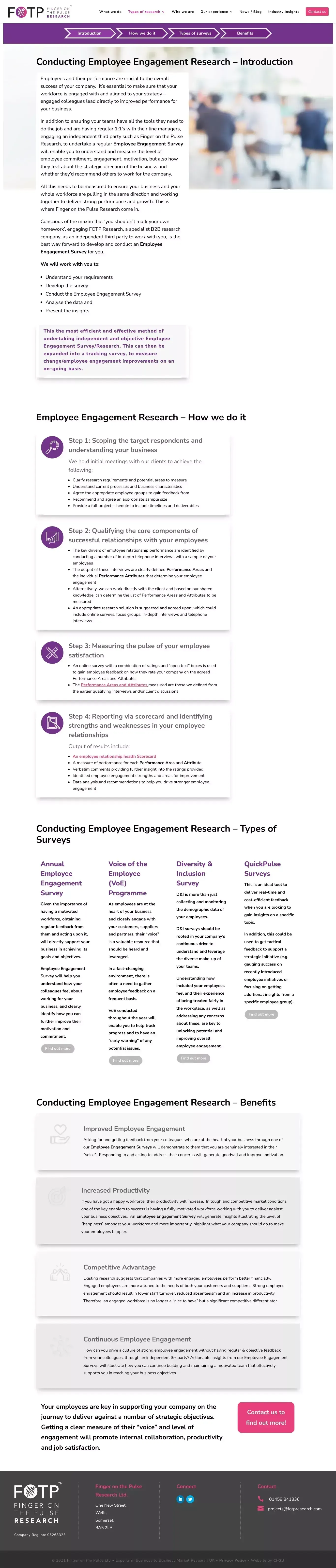 Employee Engagement Surveys - Finger On The Pulse Research - website design