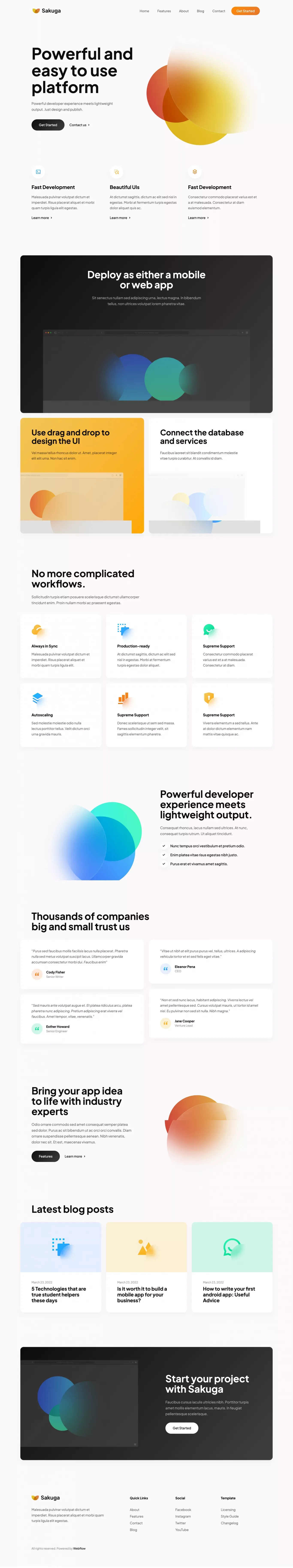 Sakuga - Webflow HTML website template - Template design