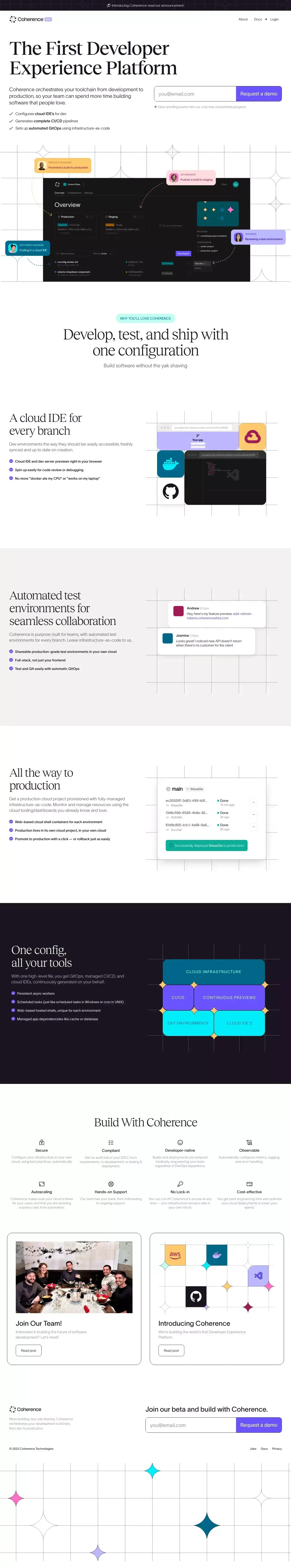Coherence - Landing design
