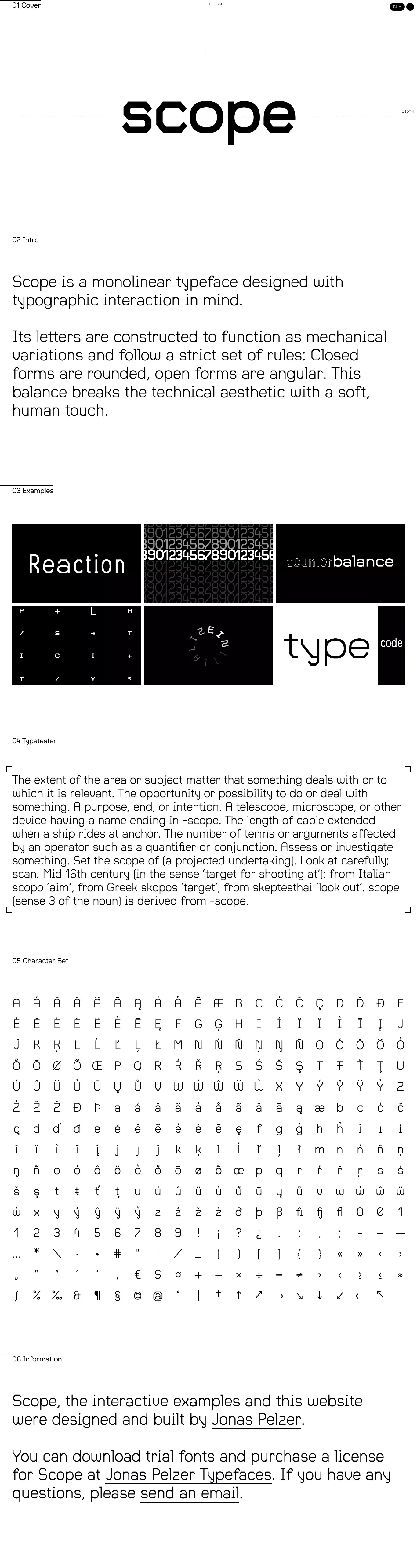 Scope – a monolinear typeface designed with typographic interaction in mind. - Other design