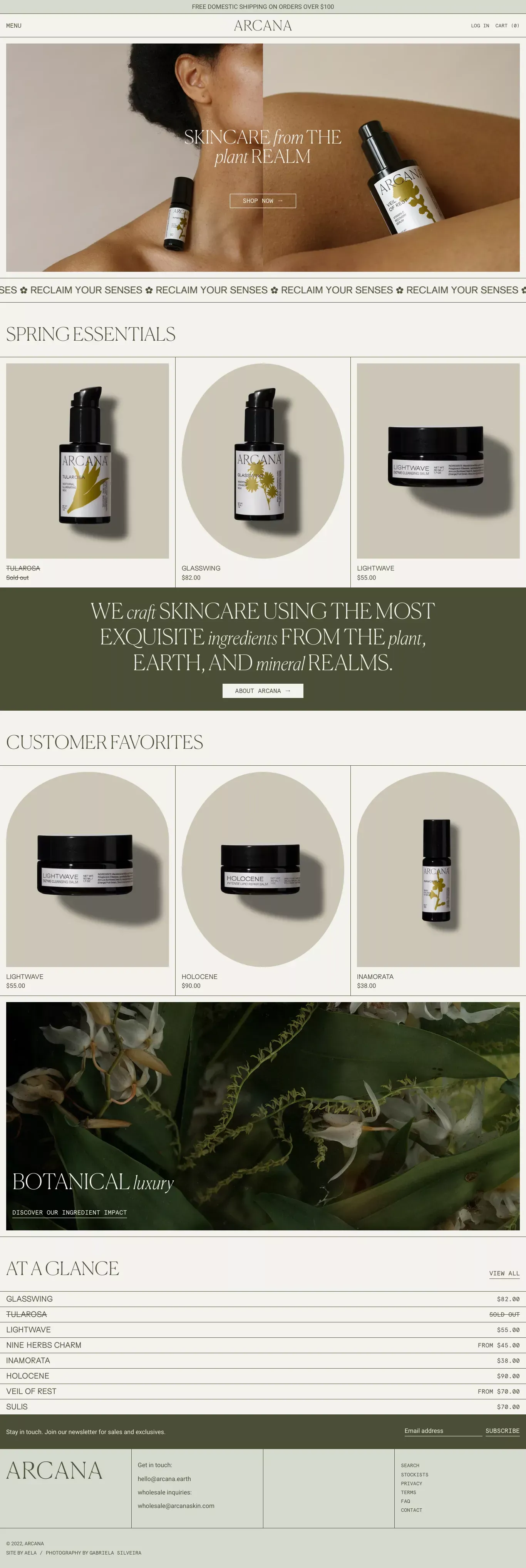 Arcana– arcana-earth - Ecommerce design