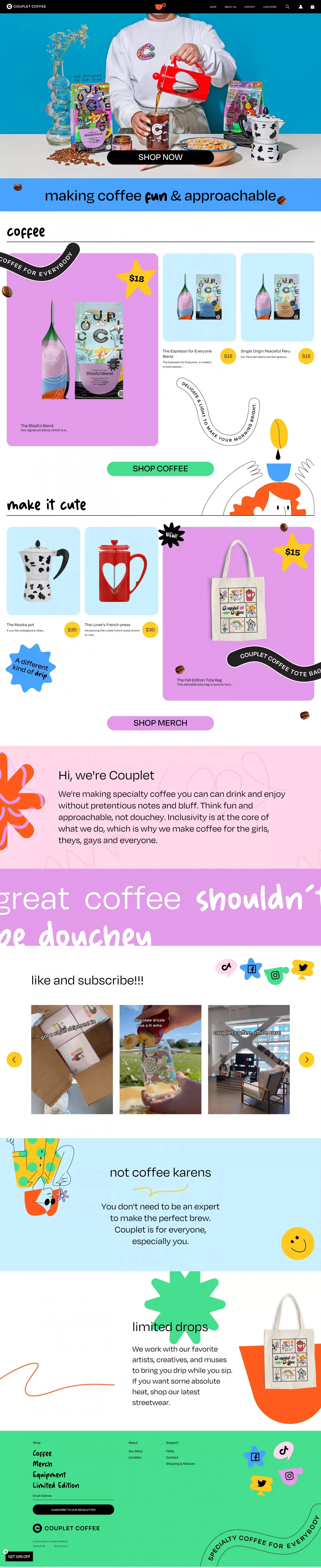 Couplet Coffee - Ecommerce design