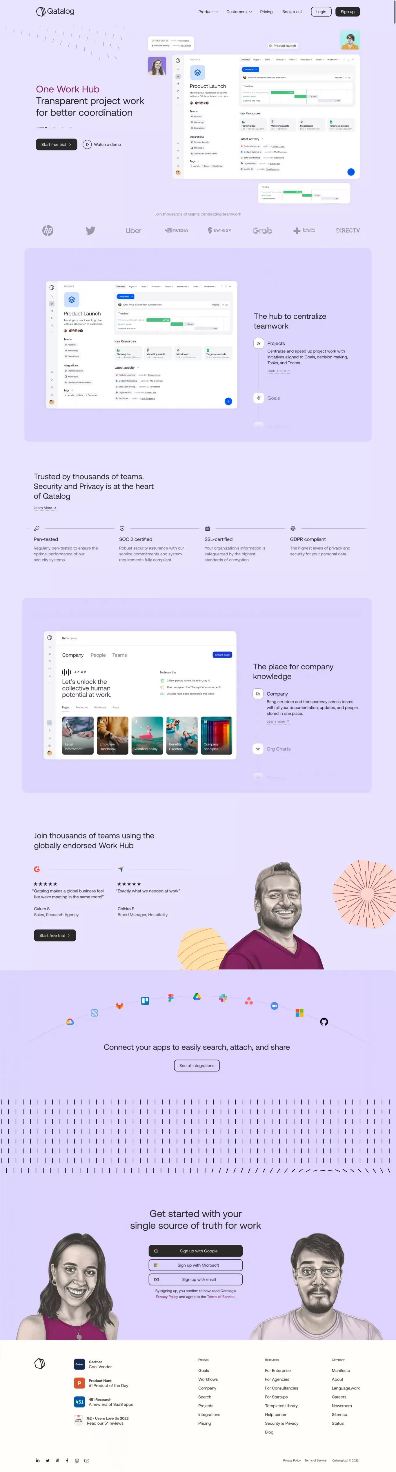 Work Hub | Qatalog - Landing design