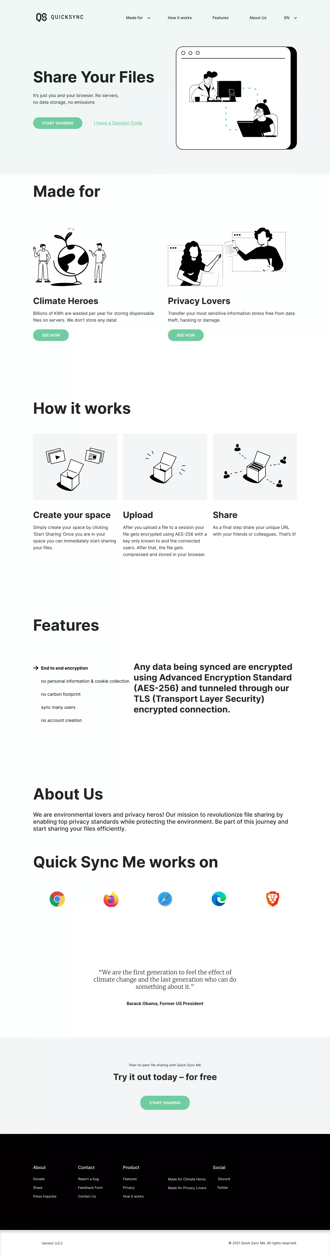 Transfer Files & Text For Free! - Landing design