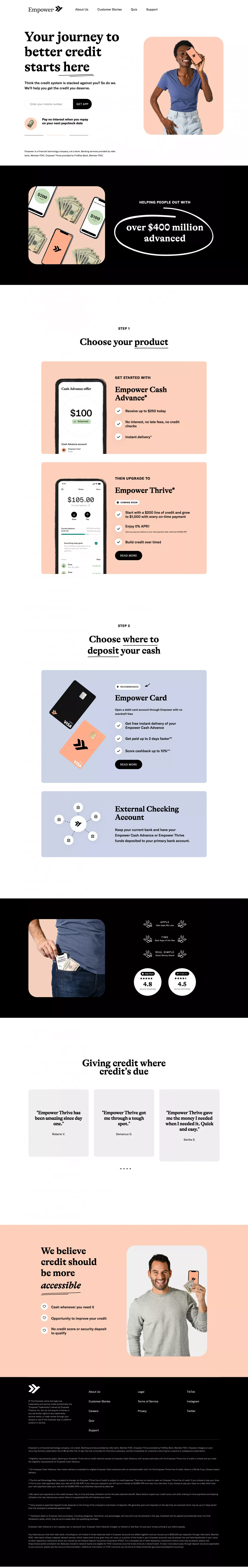 Affordable Credit, Designed for Everyone │ Empower - Landing design