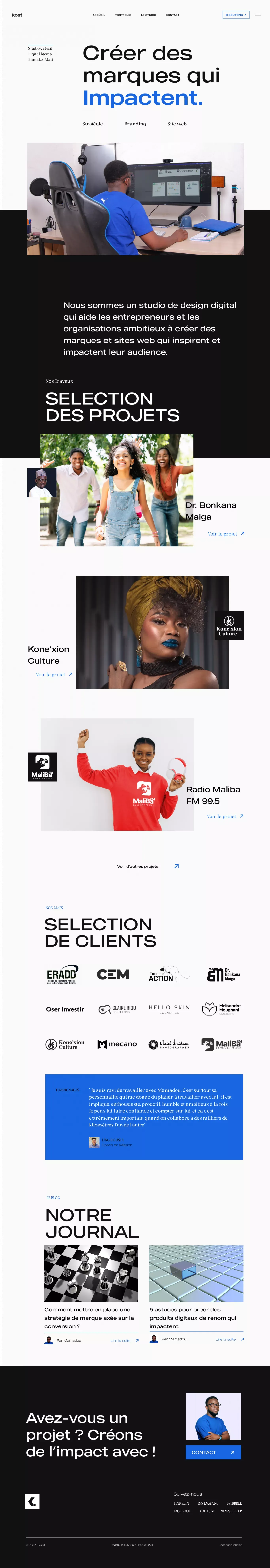 Kost Digital – Branding | Site web | Produits digitaux - Portfolio design