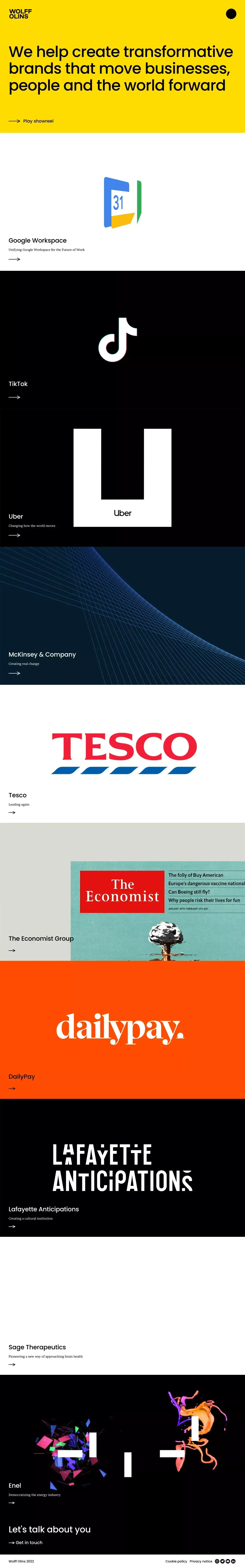 Wolff Olins - Portfolio design