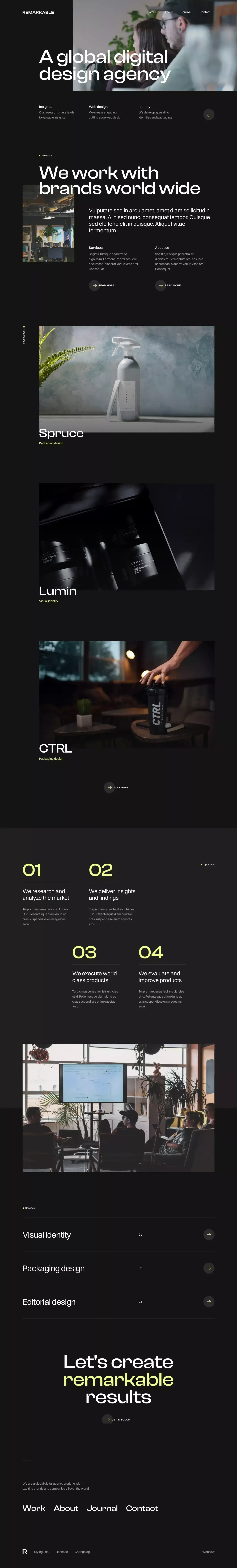 Remarkable- Webflow HTML website template - Template design