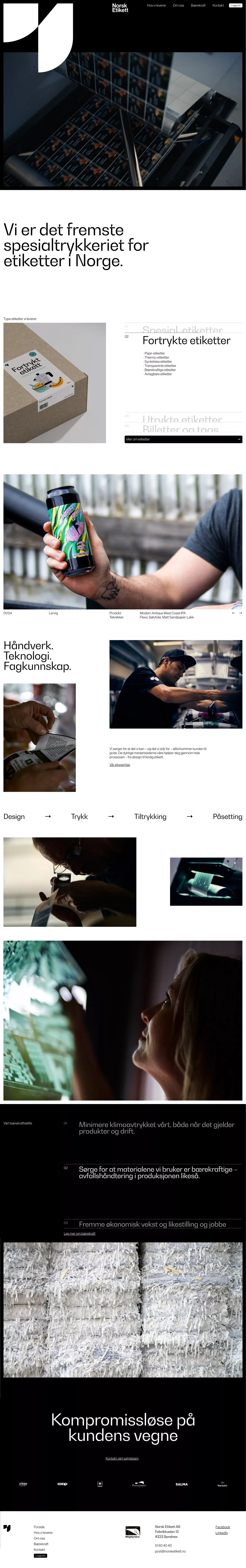 Forside | Norsk Etikett AS - Landing design
