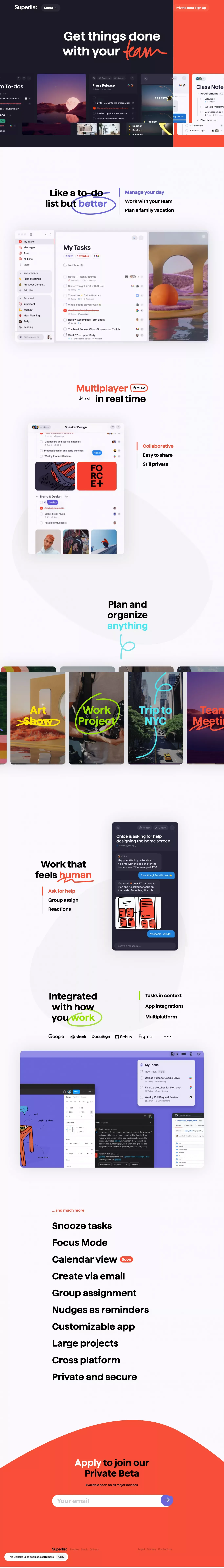 Superlist - Landing design
