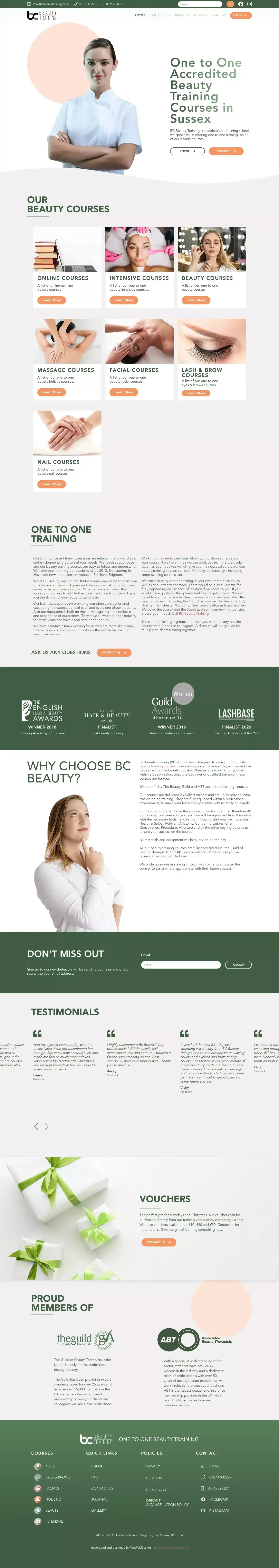 BC Beauty Training Courses | Beauty Courses Brighton, Crawley | Sussex & South East School for Diploma Courses - website design