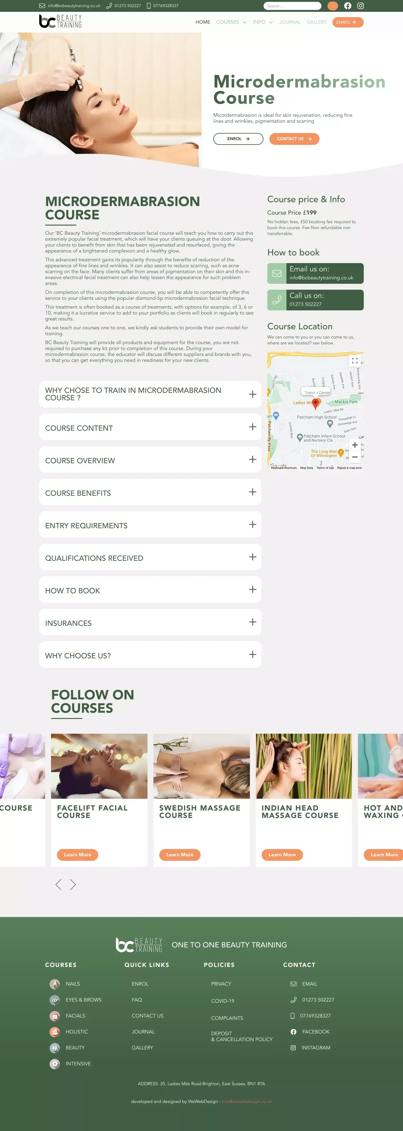 Microdermabrasion Course | BC Beauty Training - website design