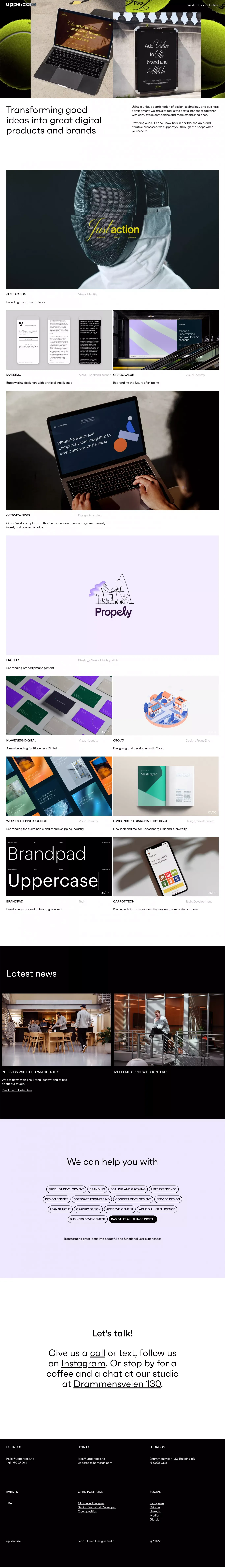 uppercase - your digital partner - Portfolio design