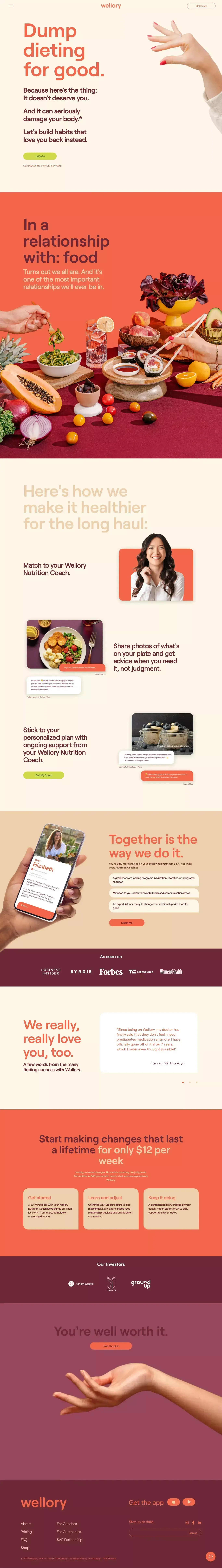 Wellory | Wellory - Landing design