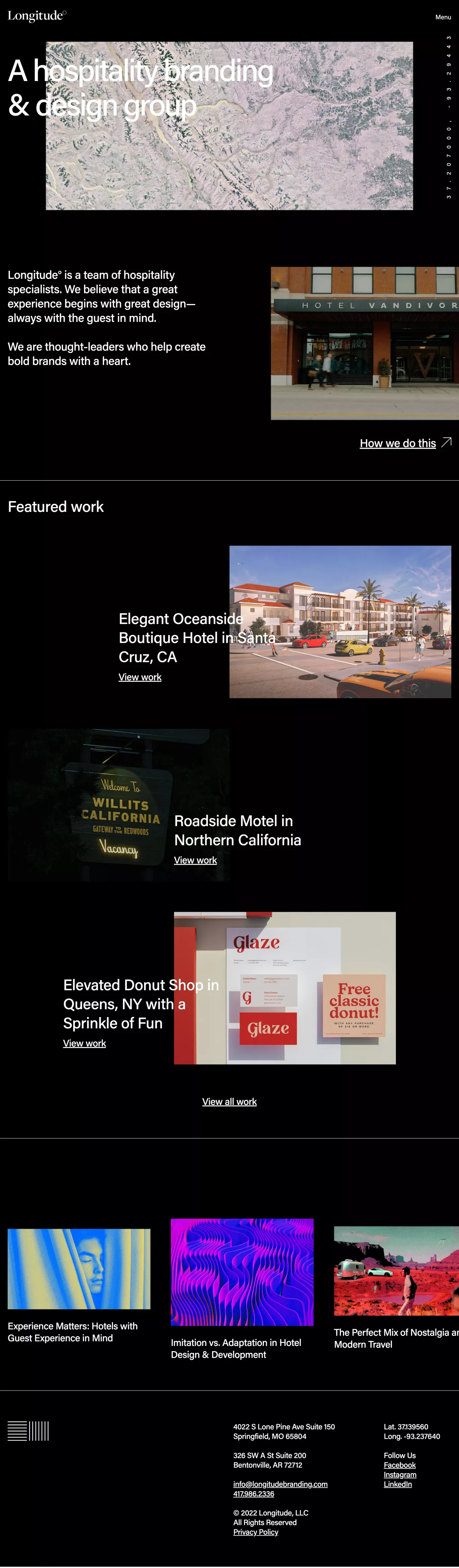 Longitude° | Hospitality Branding & Design Group | Hotel Branding | Restaurant Branding - Portfolio design