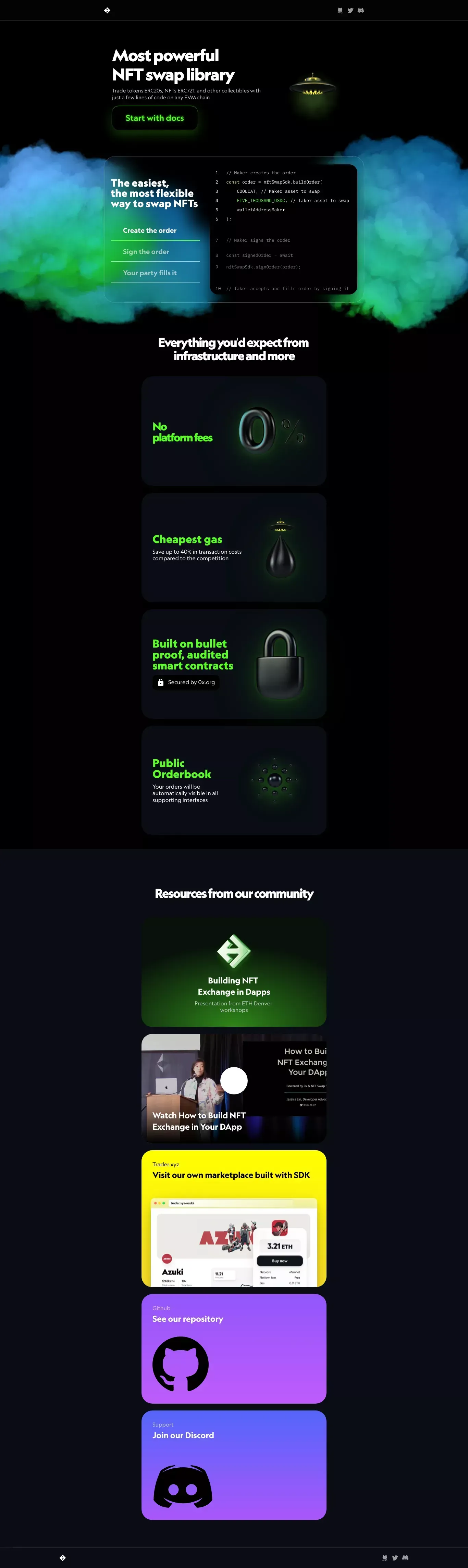 Swap SDK for Ethereum and EVM Chains - website design
