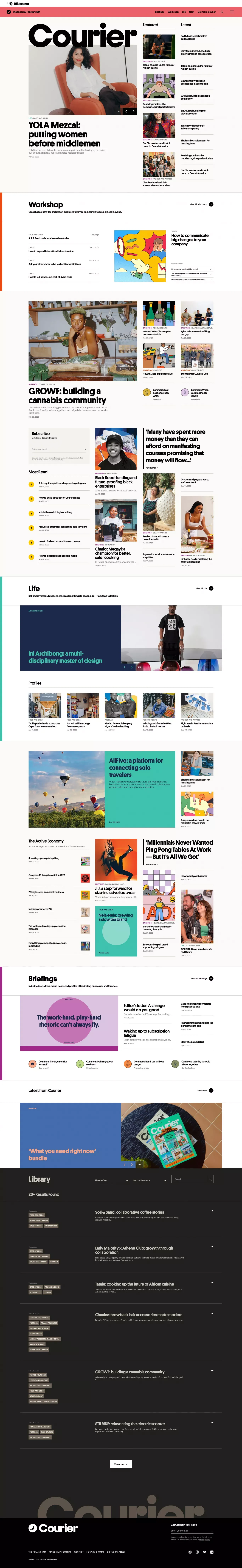 Courier: how to work better and live smarter - Blog design