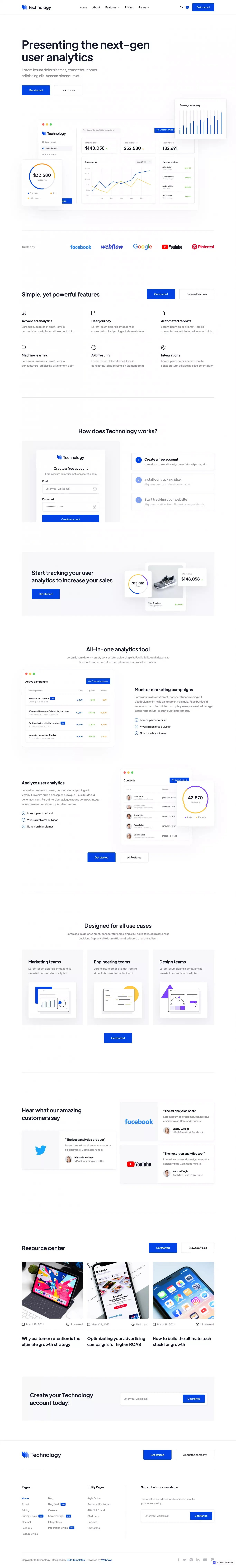 Technology - Webflow Ecommerce Website Template - Template design