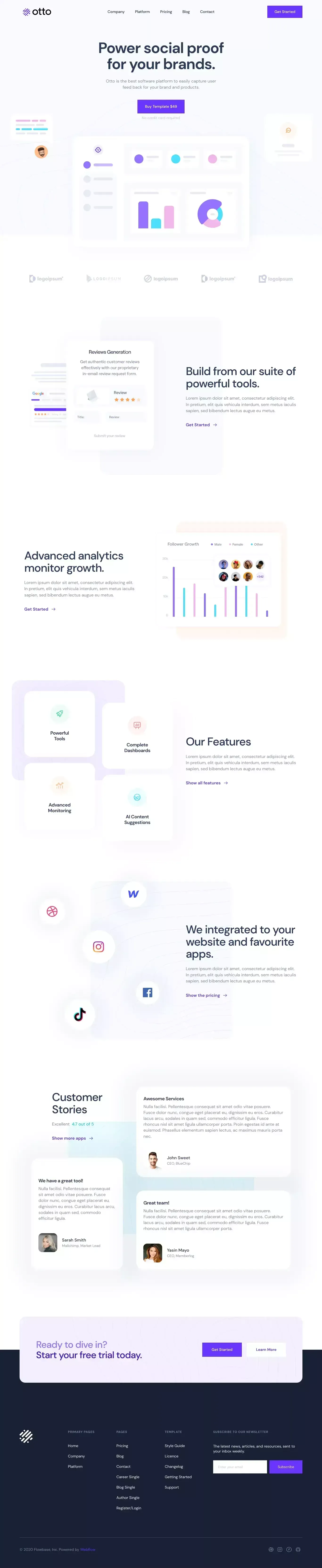 Otto - Webflow Website Template - Template design