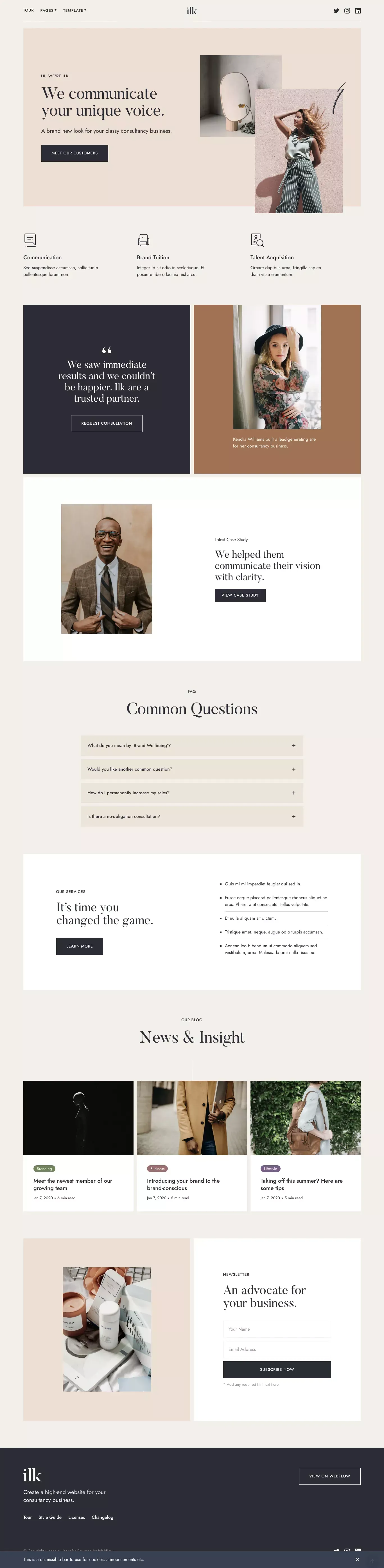 Ilk - Webflow HTML Website Template - Template design